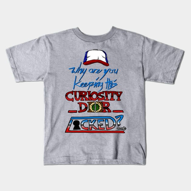 Why are you keeping this Curiosity Door locked? Kids T-Shirt by draloreshimare